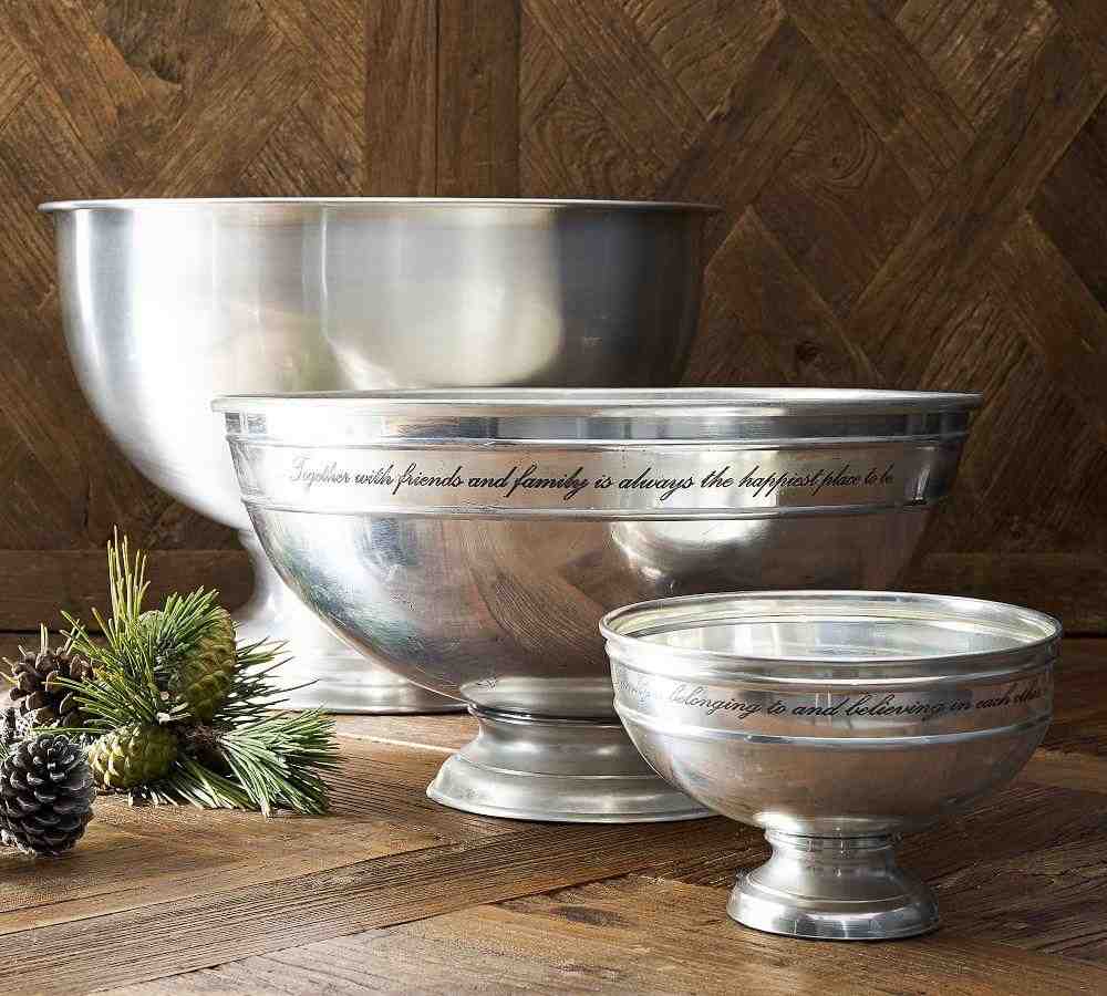 Antique Silver Sentiment Serving Bowl
