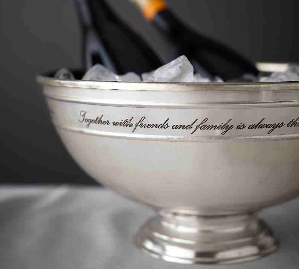 Antique Silver Sentiment Serving Bowl