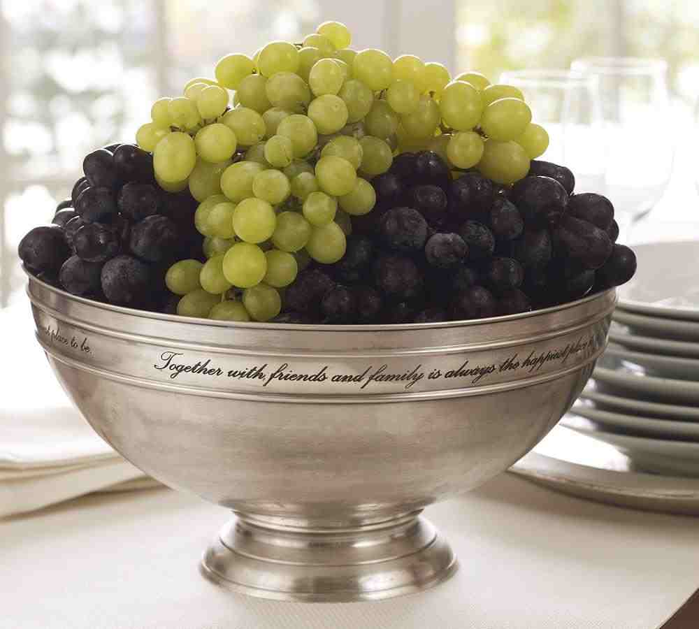 Antique Silver Sentiment Serving Bowl