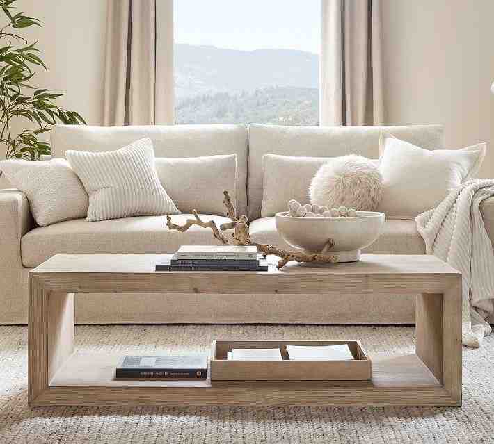Folsom Wood Coffee Table, Desert Pine, 58 Inches