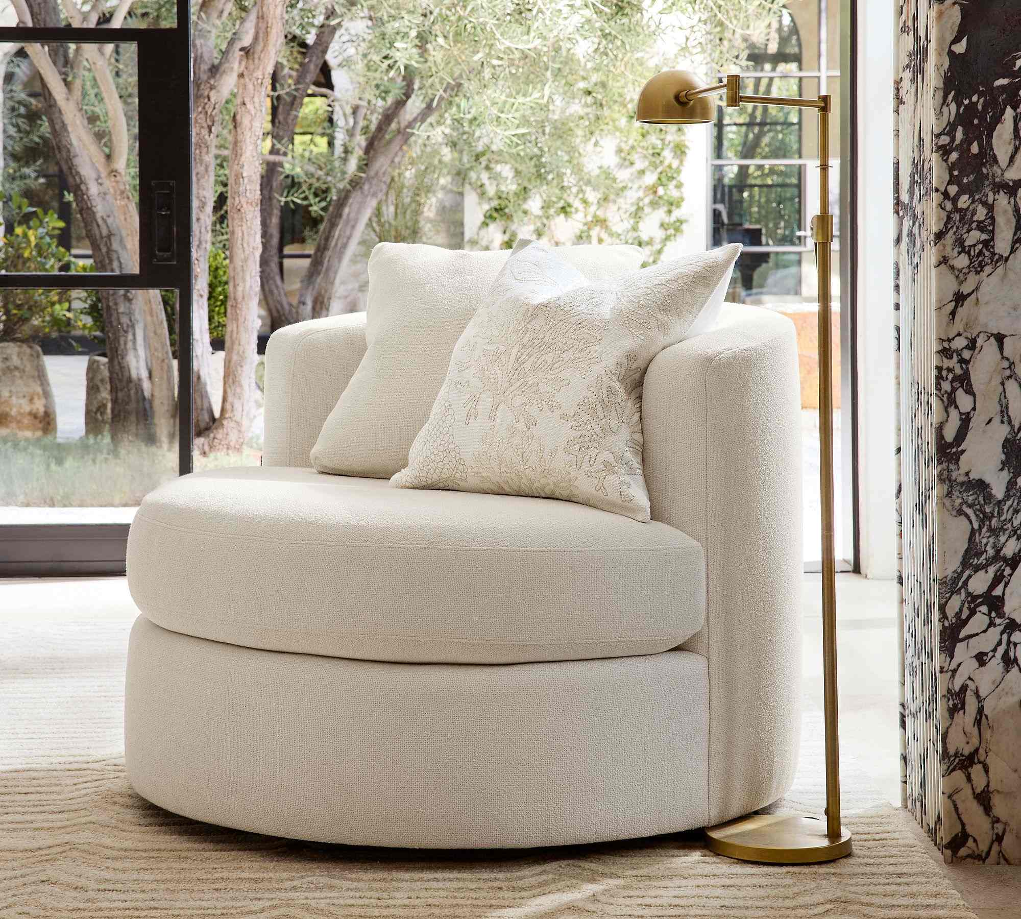 Pottery Barn | Balboa Upholstered Swivel Armchair (40")