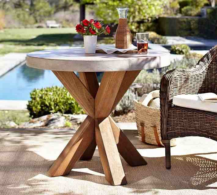 Abbott Concrete Bistro Table, 36 Inches, Brown