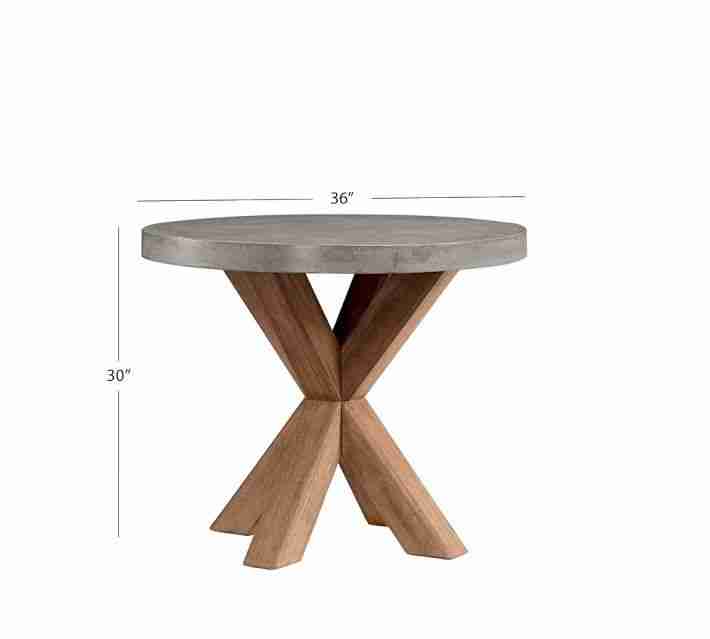 Abbott Concrete Bistro Table, 36 Inches, Brown
