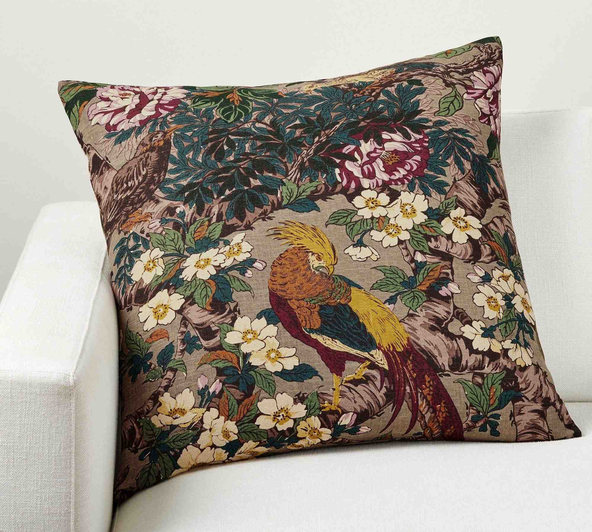 Amara Floral Bird Throw Pillow