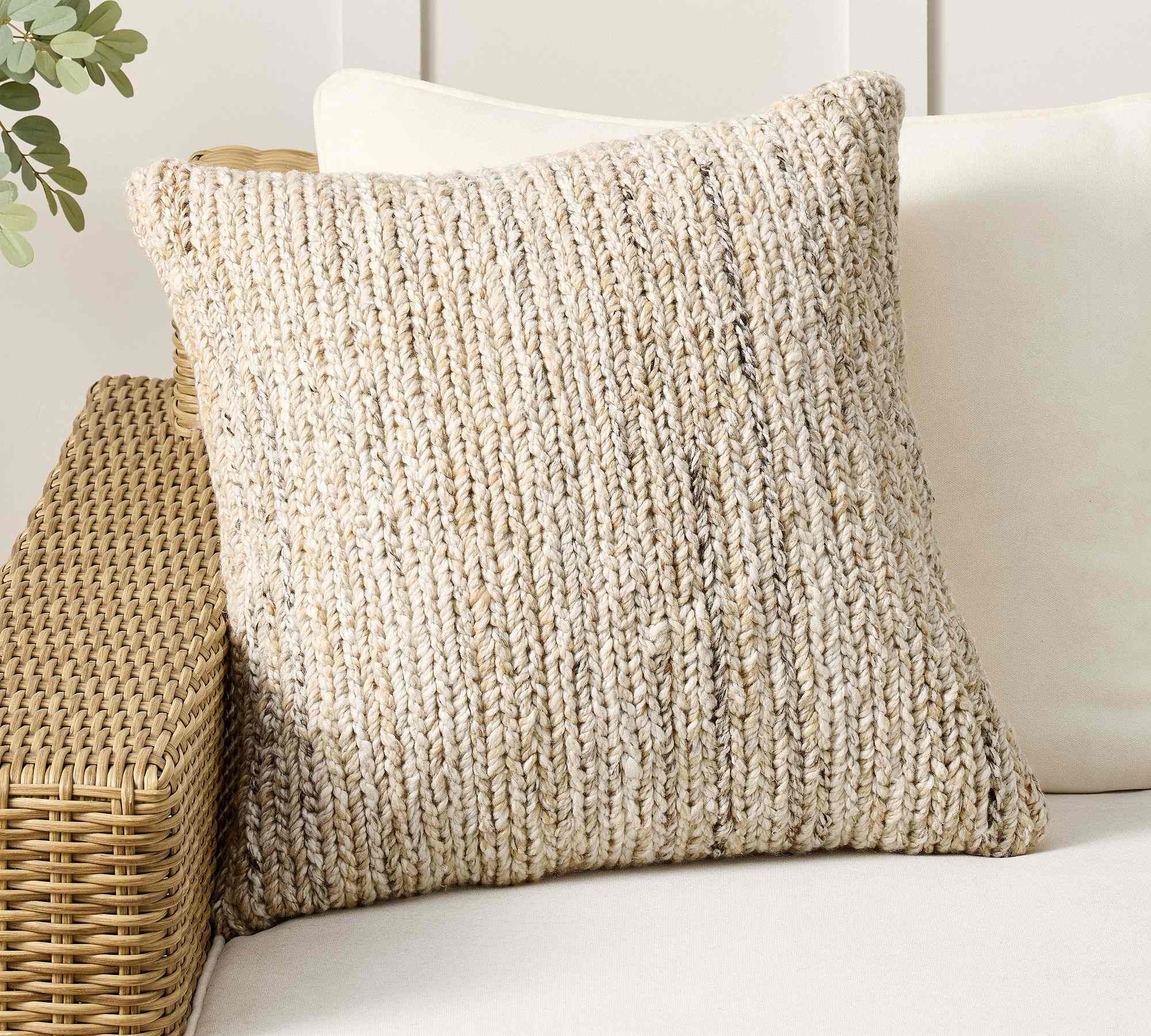 Pottery Barn | Sweater Knit Outdoor Pillow