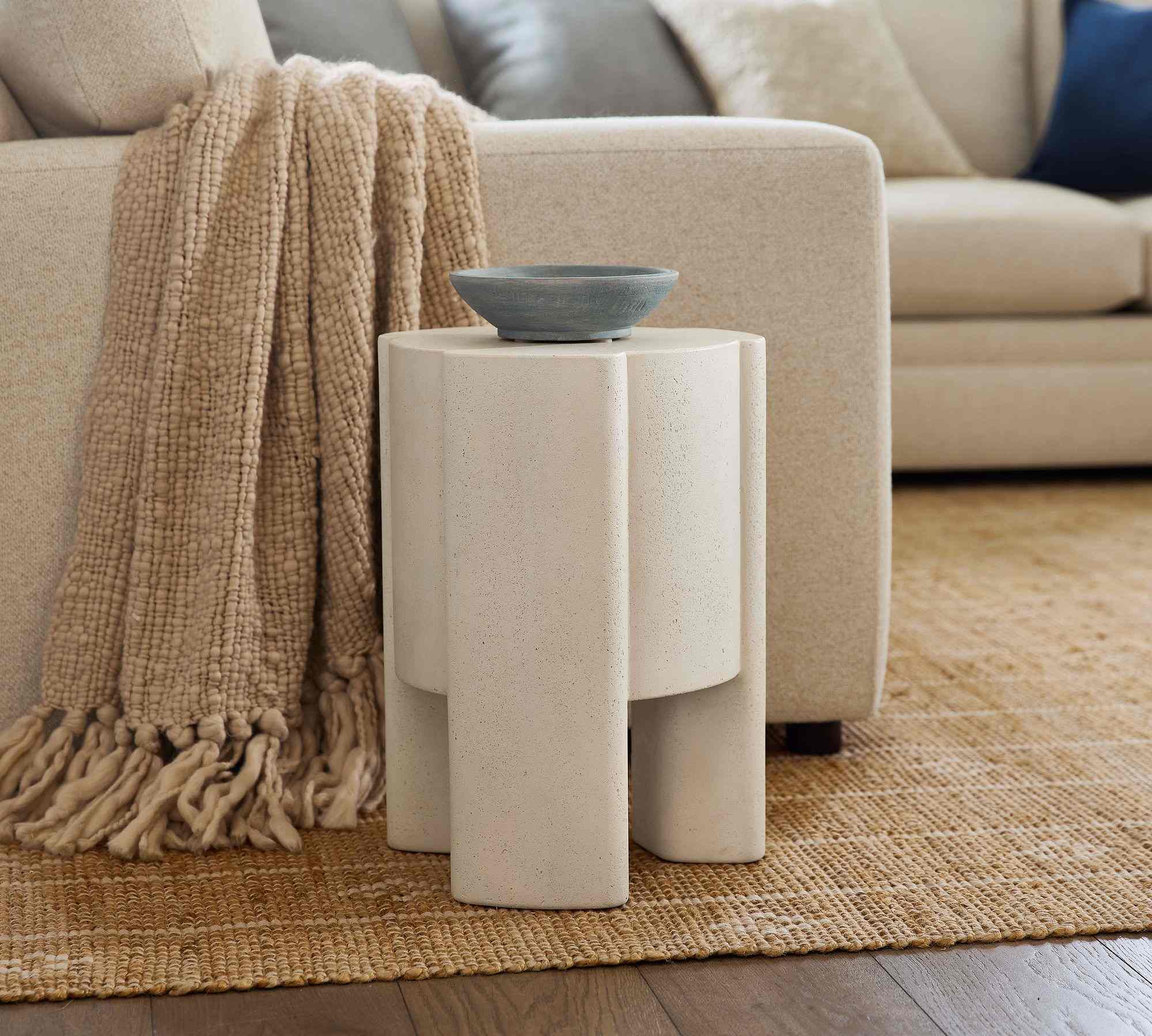 Rockwell Round Concrete Accent Table (14")