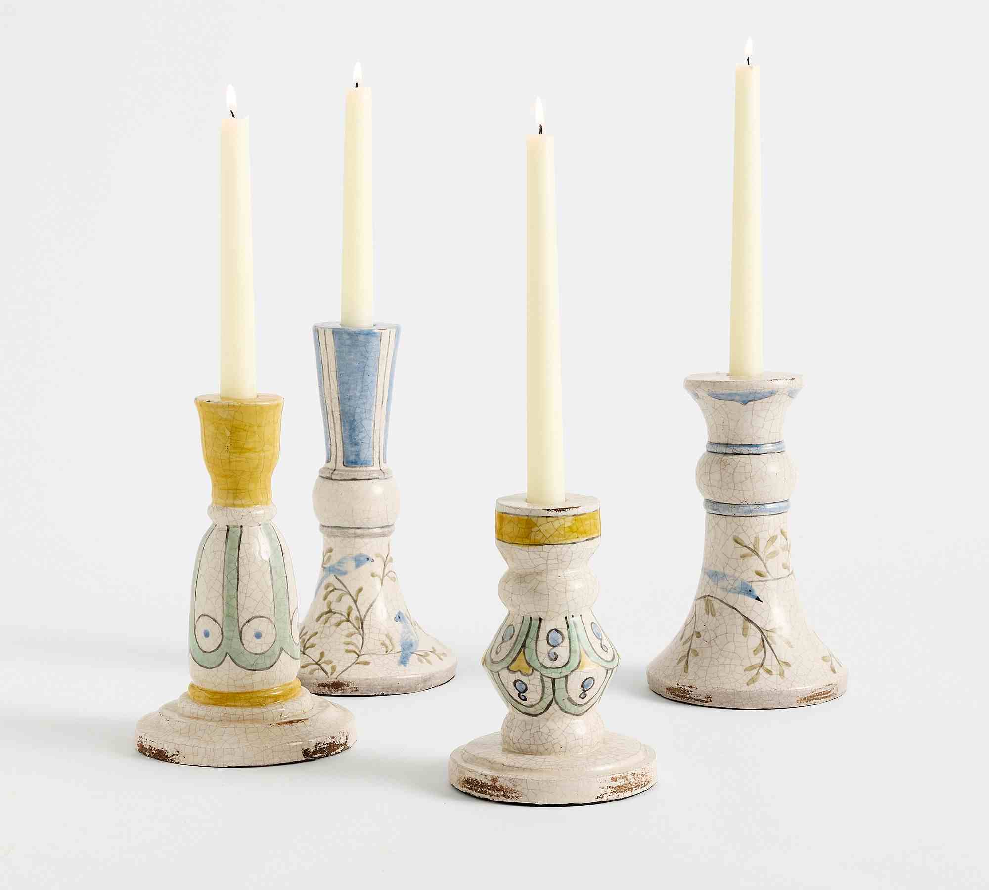 Ornate Hand-Painted Taper Holder