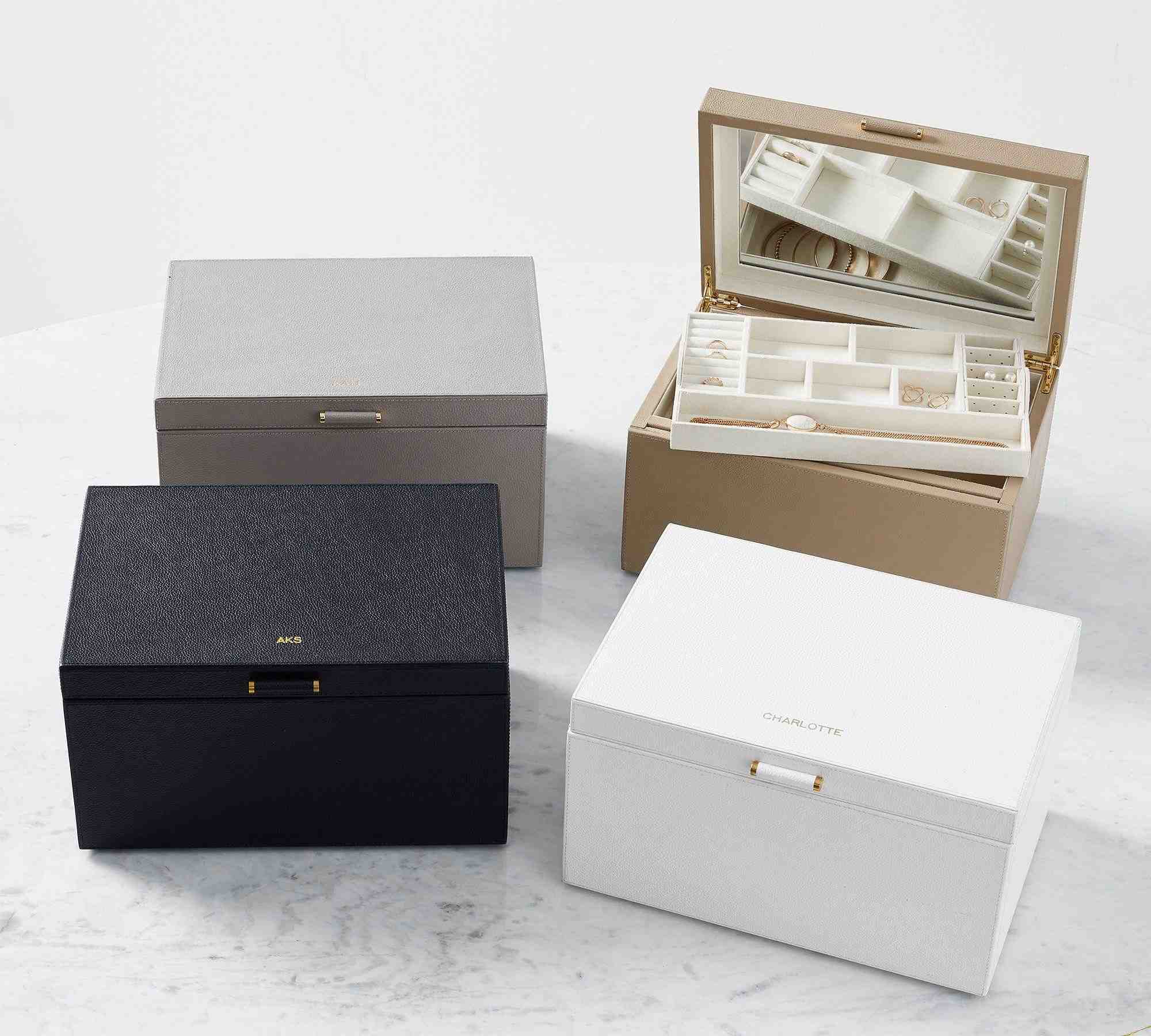 Quinn Leather Jewelry Box - Foil Debossed
