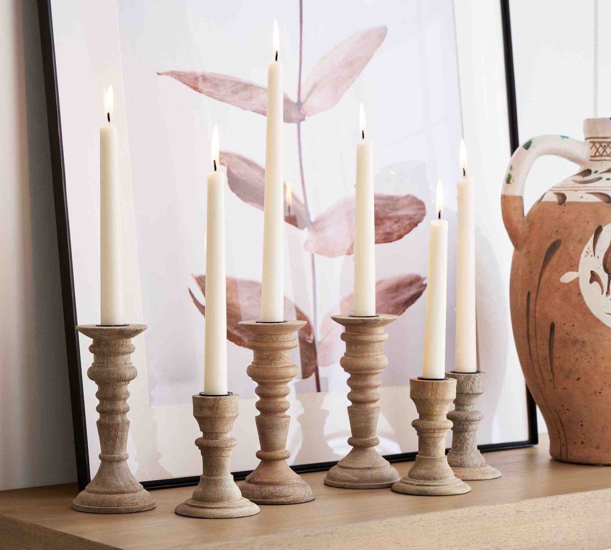 Kadence Traditional Turned Wood Taper Holder