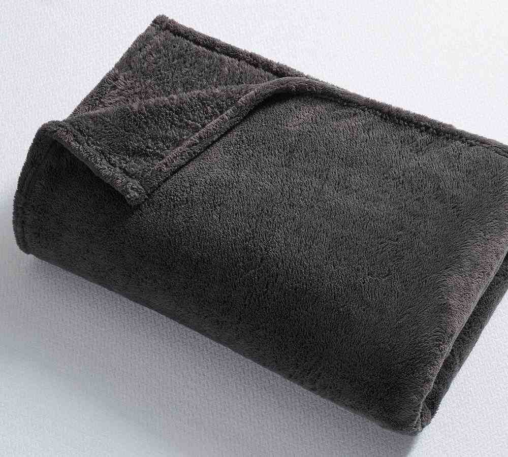 Charcoal Faux Fur Cozy Blanket