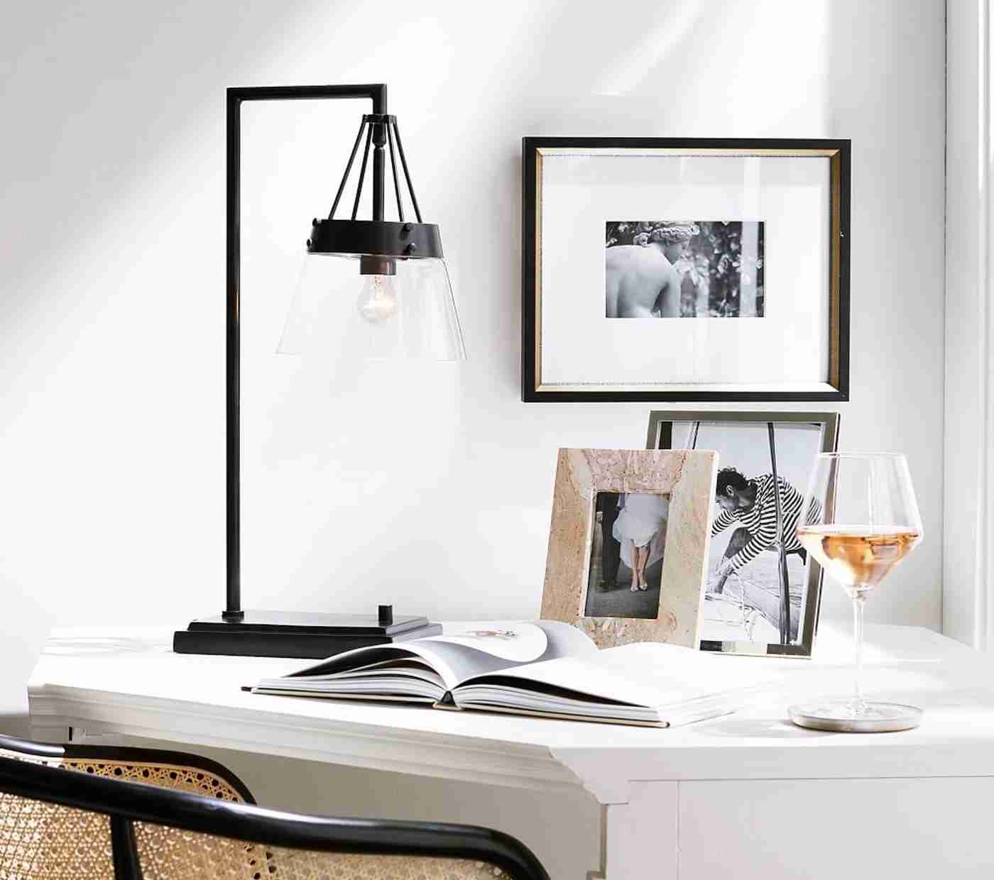 Caldwell Recycled Glass USB Table Lamp