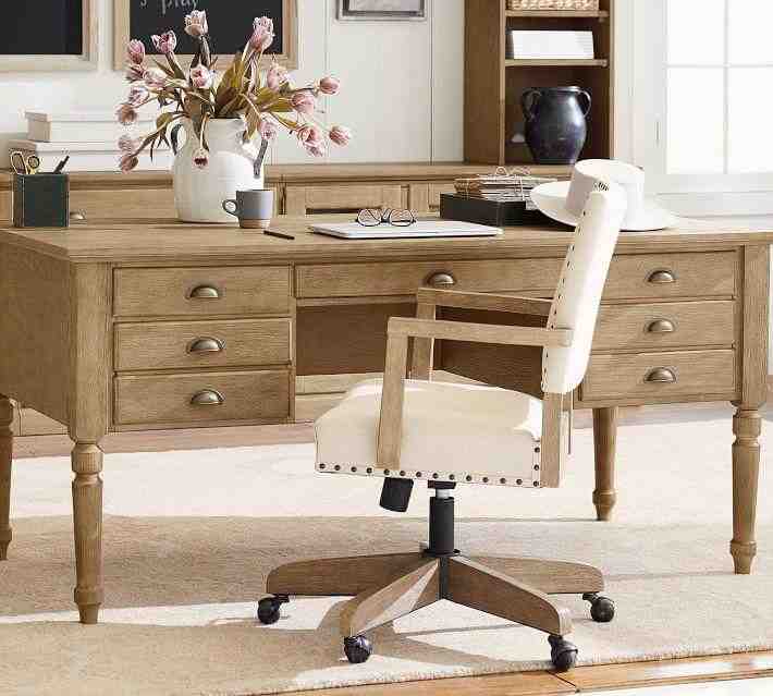 Pottery Barn | Manchester Upholstered Swivel Desk Chair