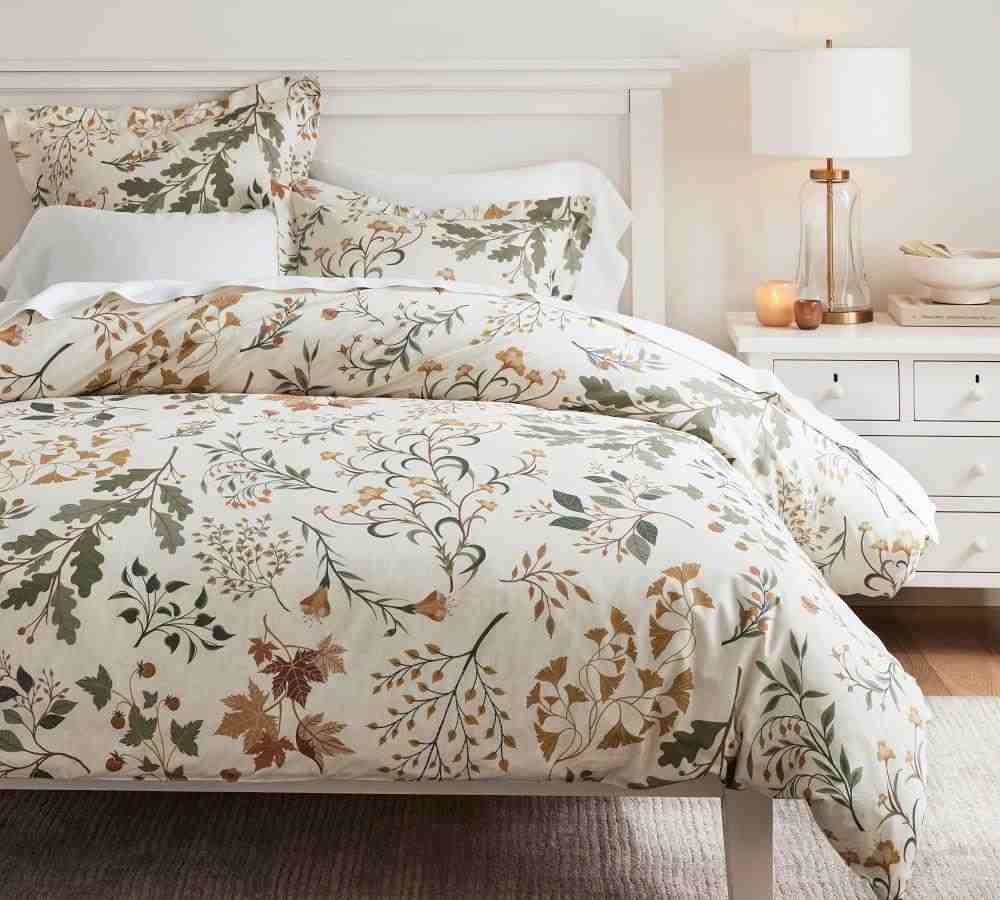 Autumn Botanical Percale Duvet Cover