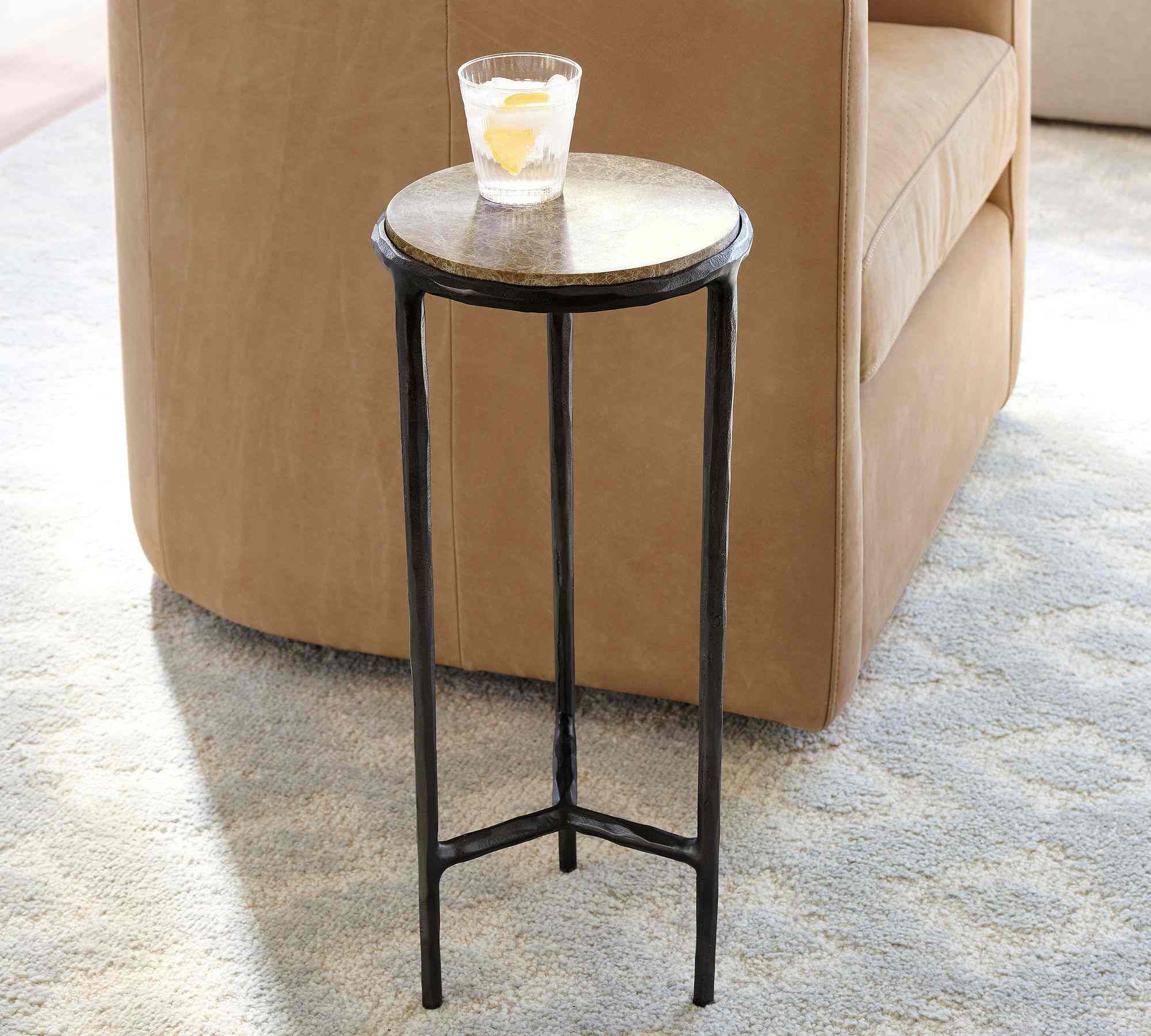 Pottery Barn | Hestan Round Marble Accent Table (10")
