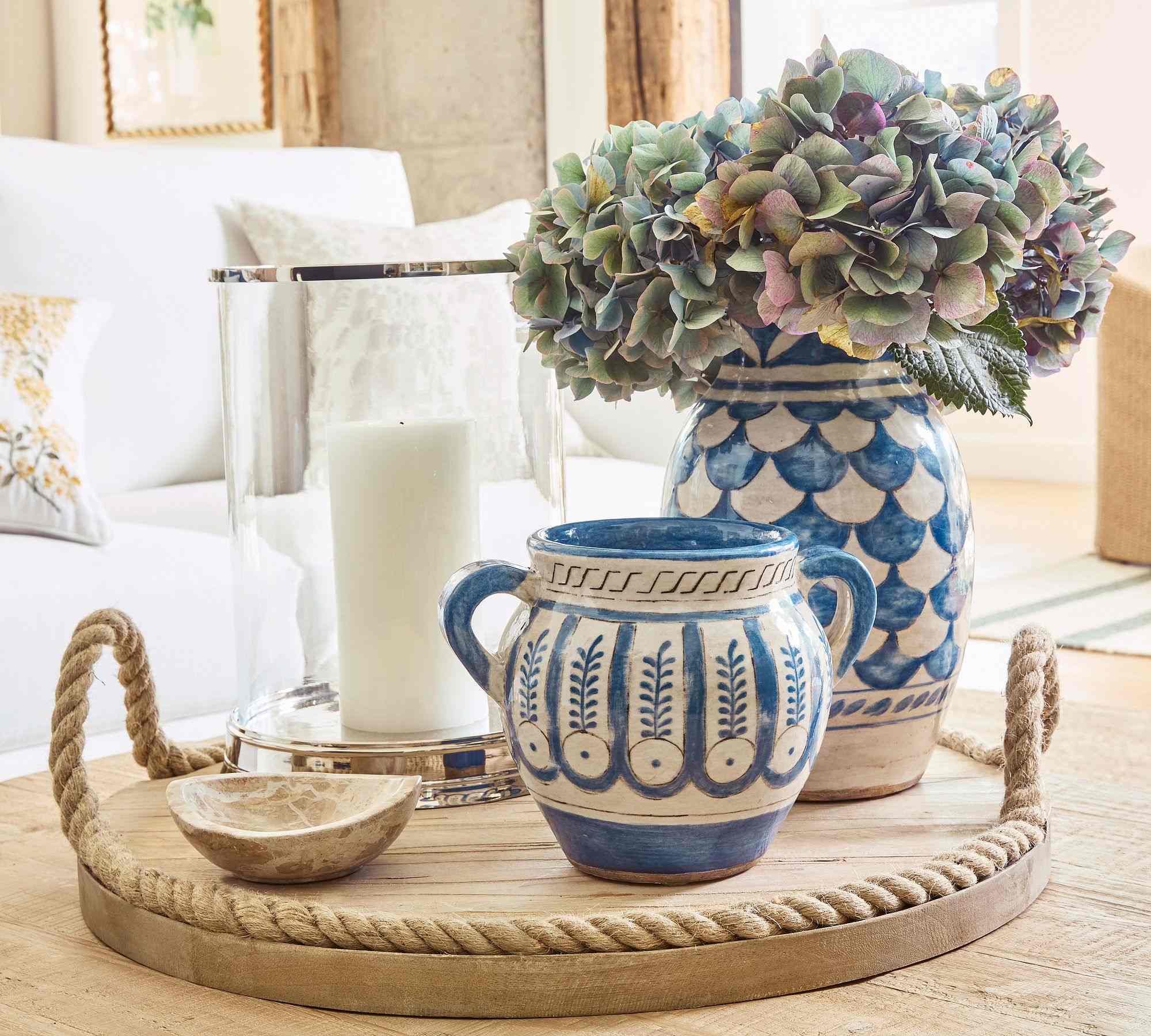 Reclaimed Wood & Rope Tray