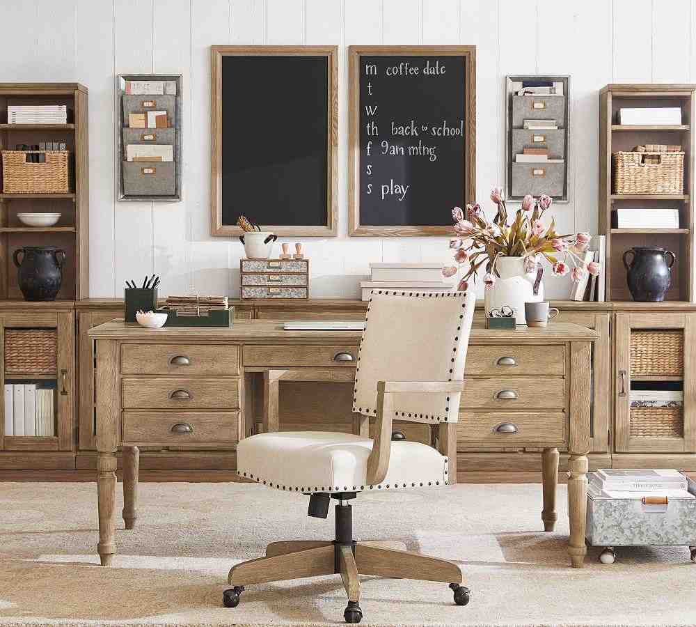 Printer's 64Inches Keyhole Desk with Drawers