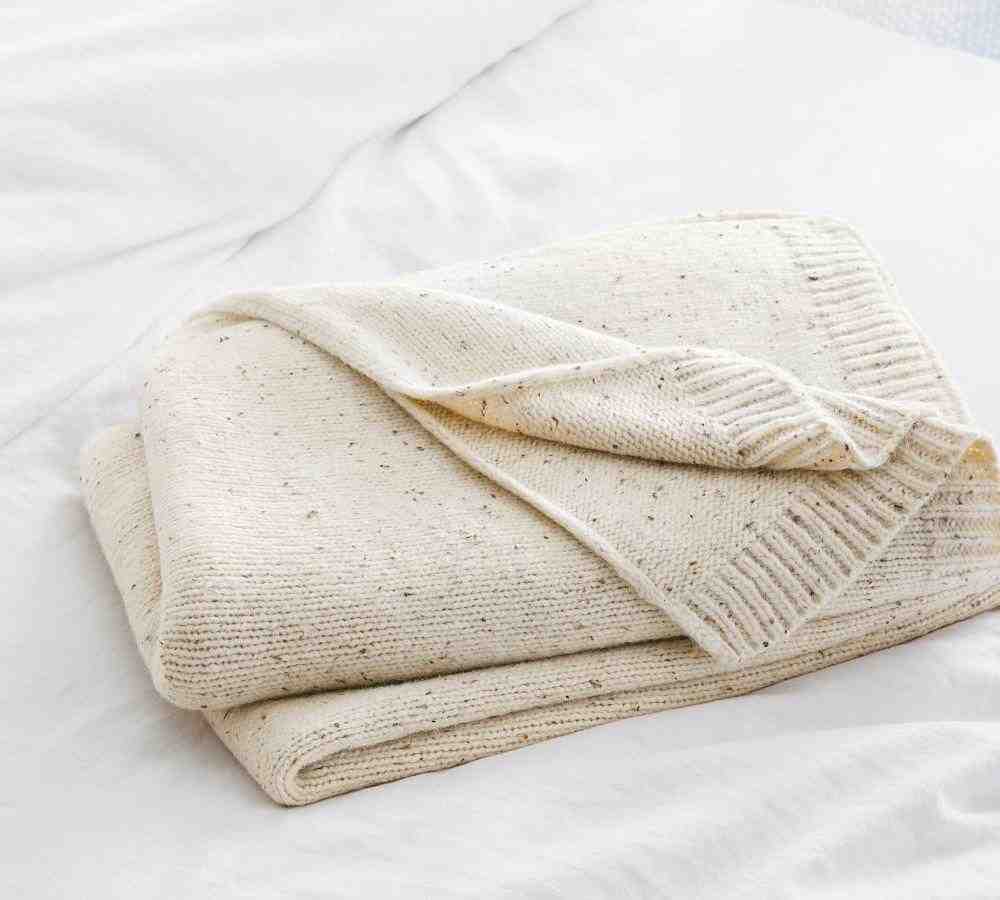 Oatmeal Cozy Sweater Knit Blanket, One Size
