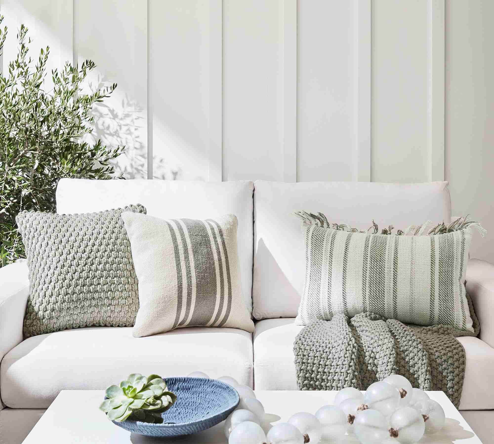 Modern Farmhouse Striped Indoor/Outdoor Pillow