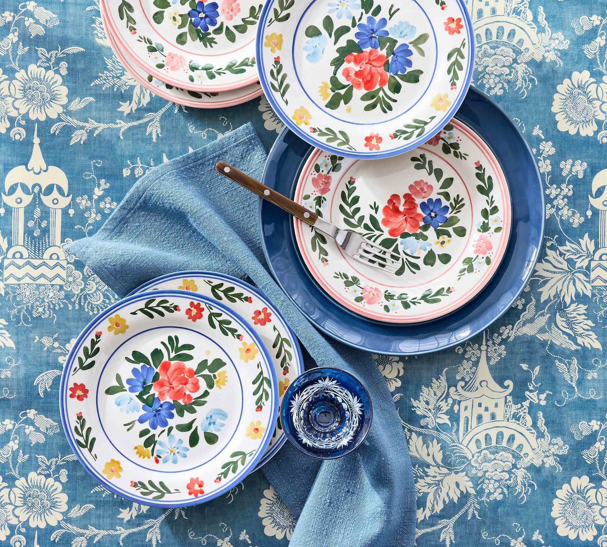 Paloma Stoneware Salad Plates - Mixed Set of 4