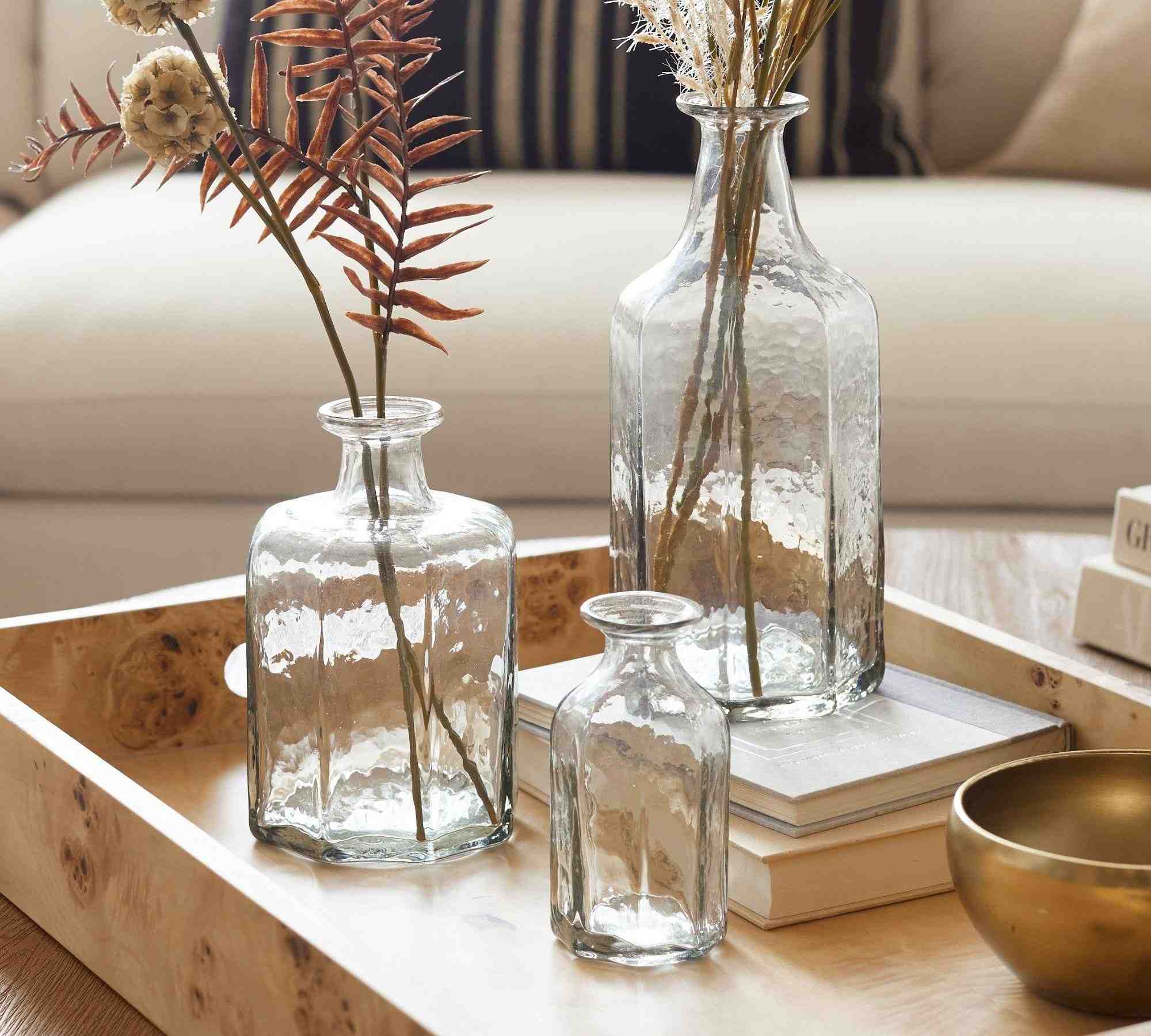 Handcrafted Cafe Hammered Glass Vase