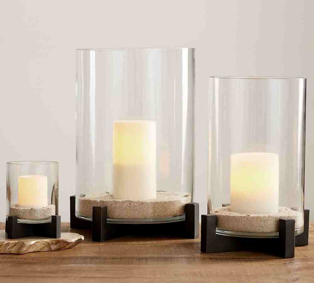 Pottery Barn | Brooks Cross Bar Hurricane - Bronze