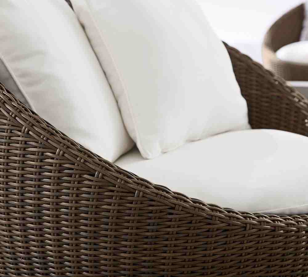 Torrey All-Weather Wicker Papasan Swivel Chair- Espresso