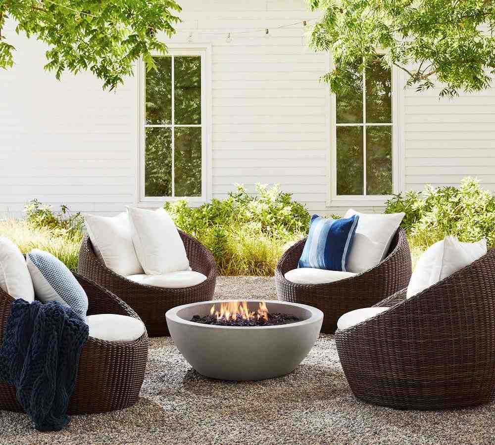 Torrey All-Weather Wicker Papasan Swivel Chair- Espresso