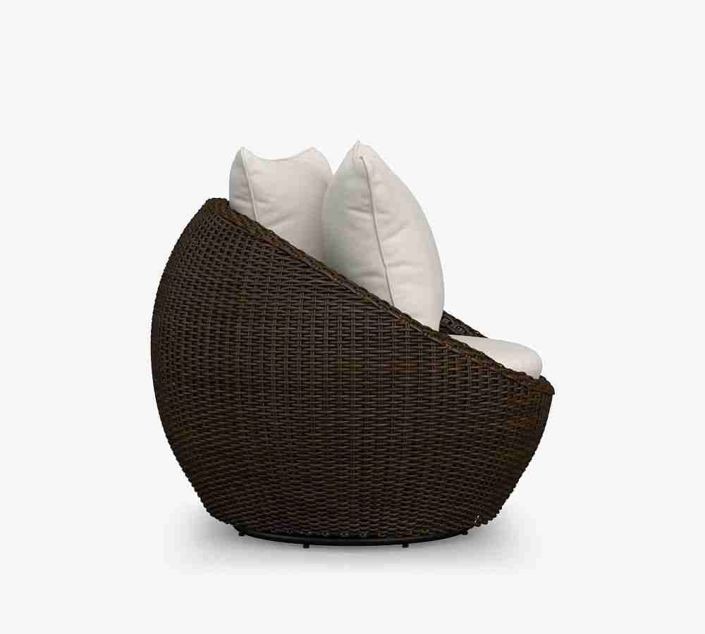 Torrey All-Weather Wicker Papasan Swivel Chair- Espresso