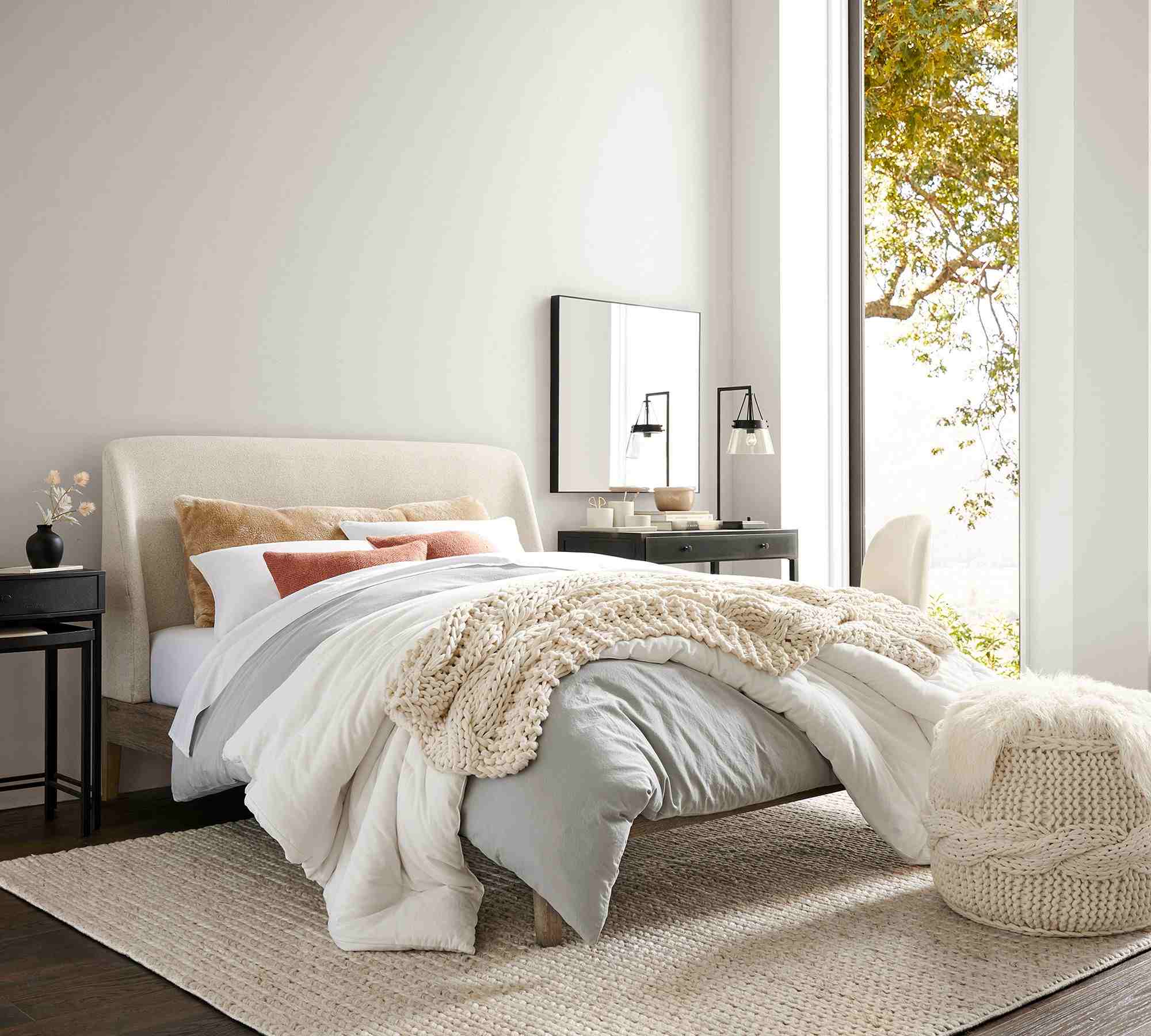 Layton Upholstered Platform Bed, Seadrift Finish