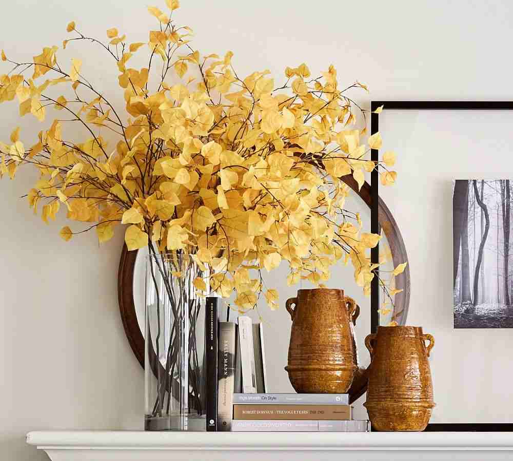 Faux Autumn Aspen Tree Branch