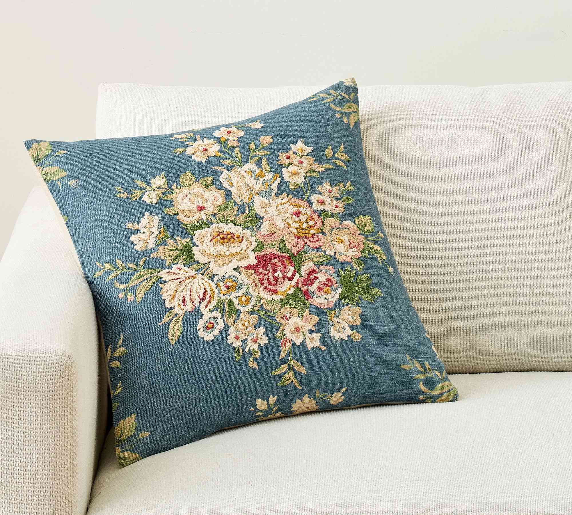 Pottery Barn | Loni Floral Embroidered Pillow