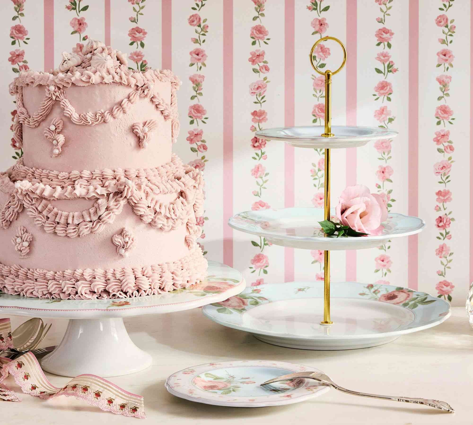 LoveShackFancy Garden Floral Tiered Stand