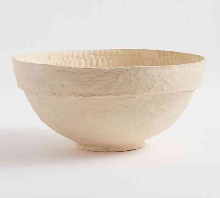 Paper Mache Centerpiece Bowl, Large, White