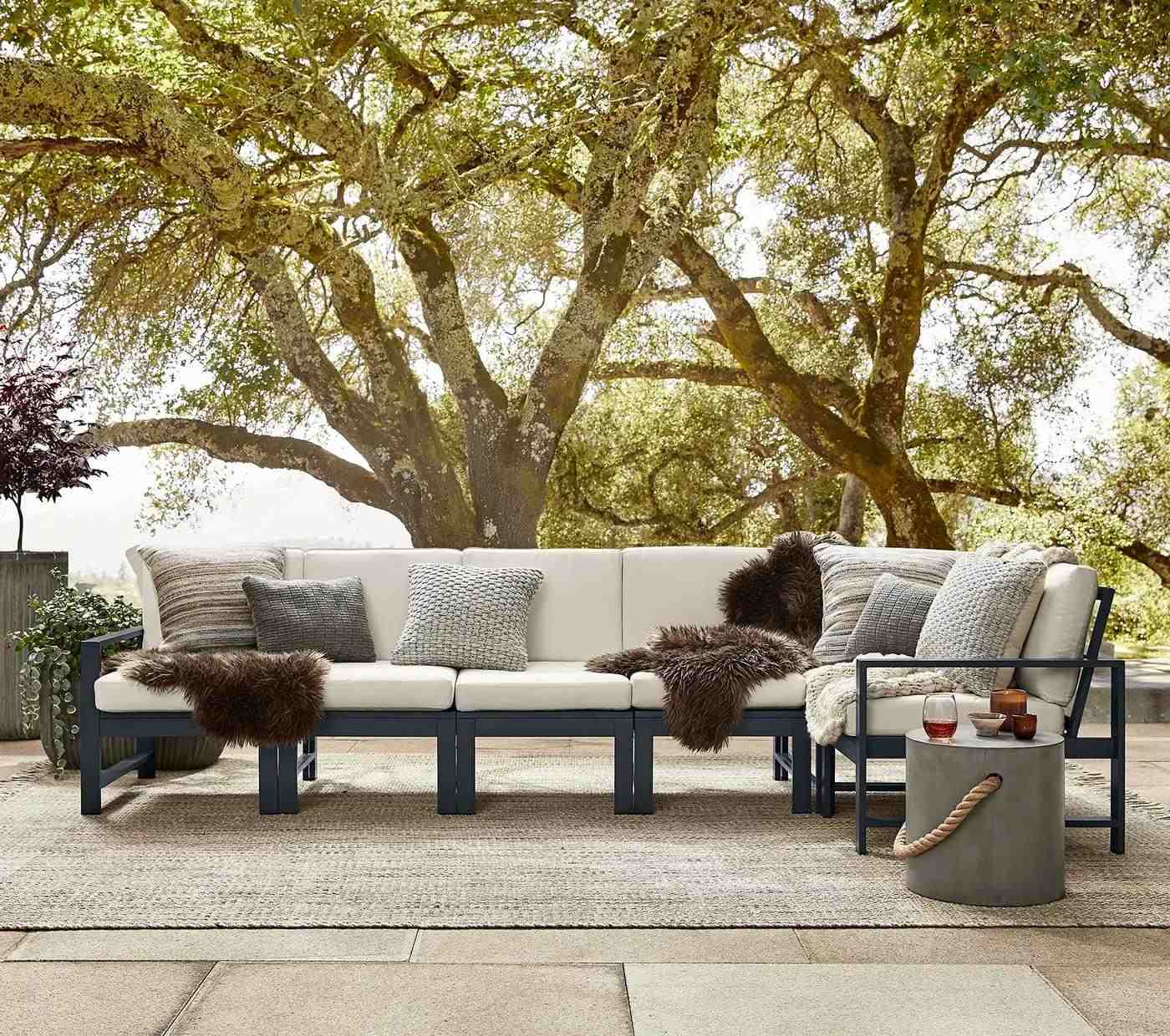 Coastal 16" Concrete & Rope Round Side Table