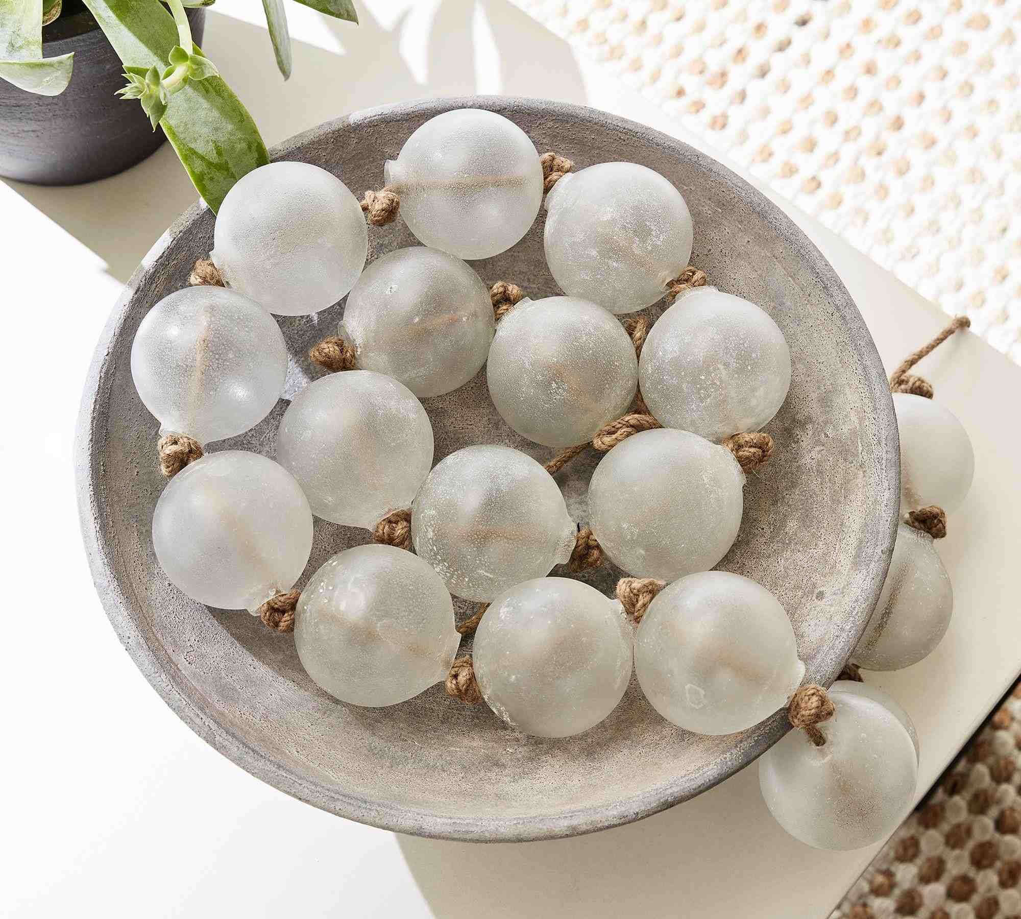 Handcrafted Sea Glass Beaded Garland, Large, Clear