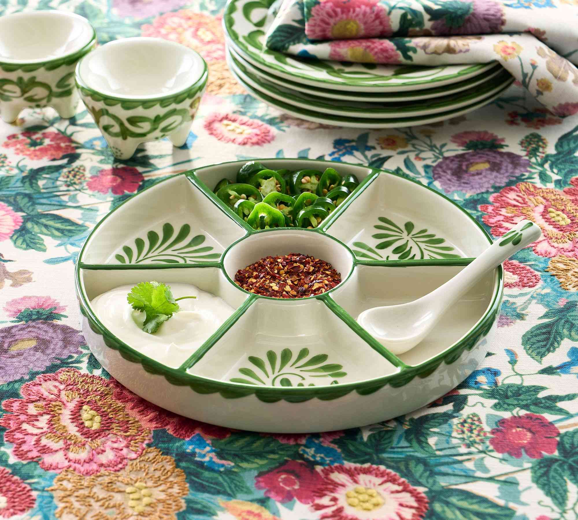 Pottery Barn | Puebla Porcelain Multi-Condiment Server