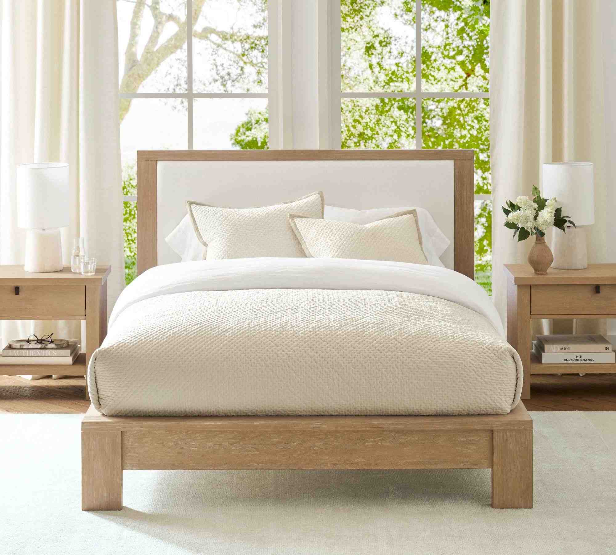 Modern Farmhouse Platform Bed, Fog Finish