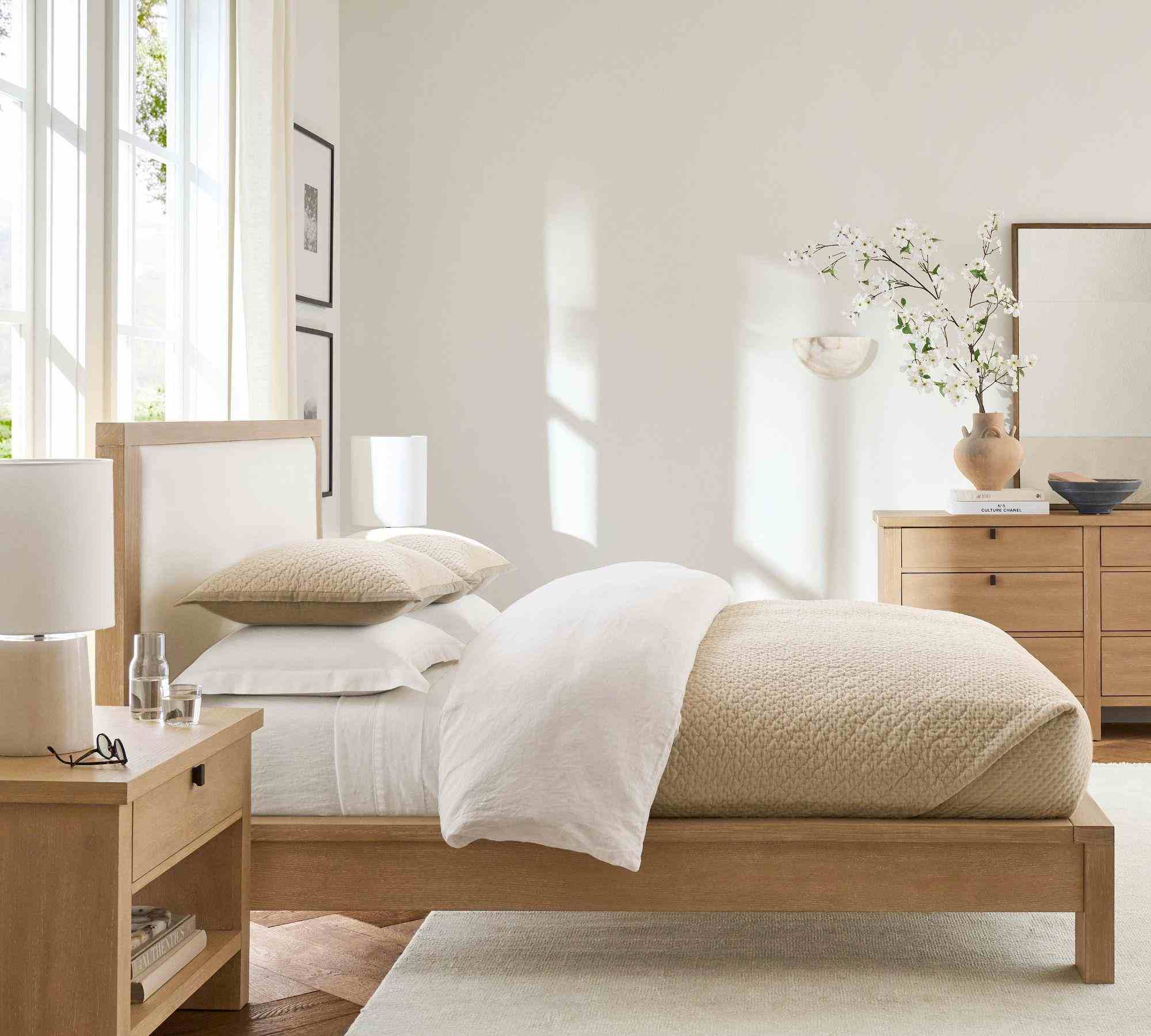 Modern Farmhouse Platform Bed, Fog Finish