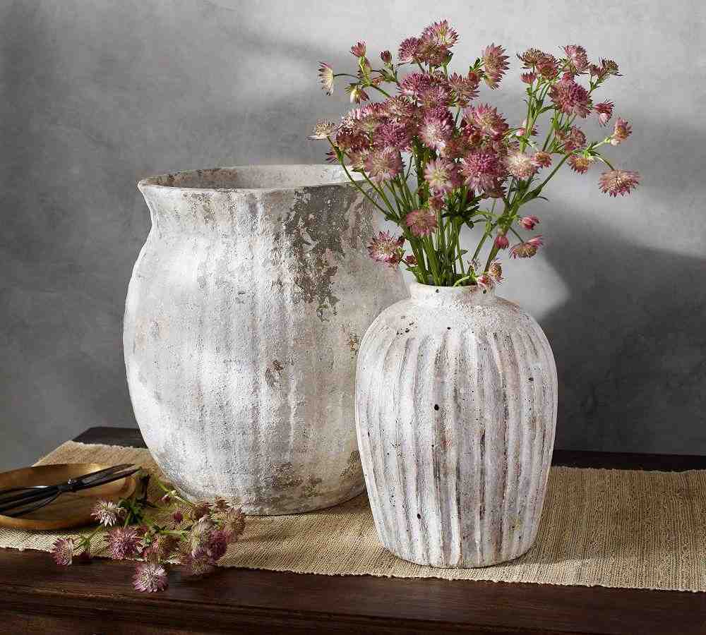 Handcrafted Weathered Terra Cotta Vases