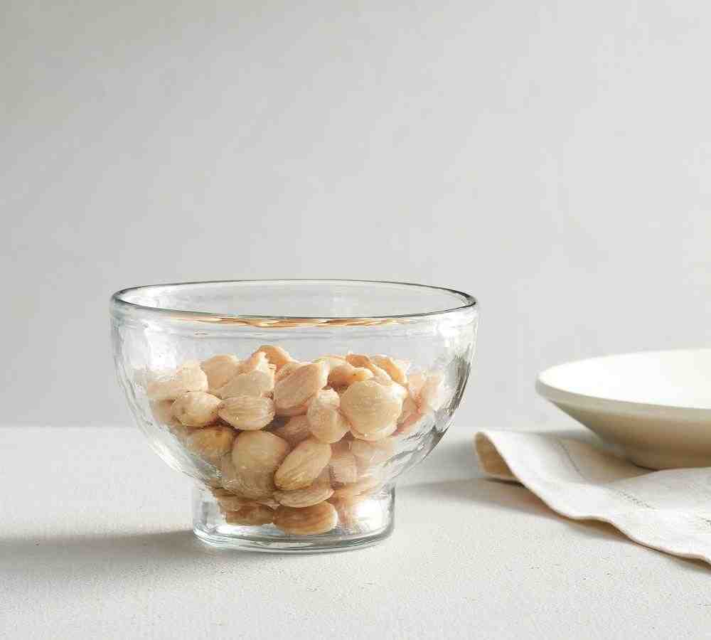Handmade Hammered Glass Nut Bowl