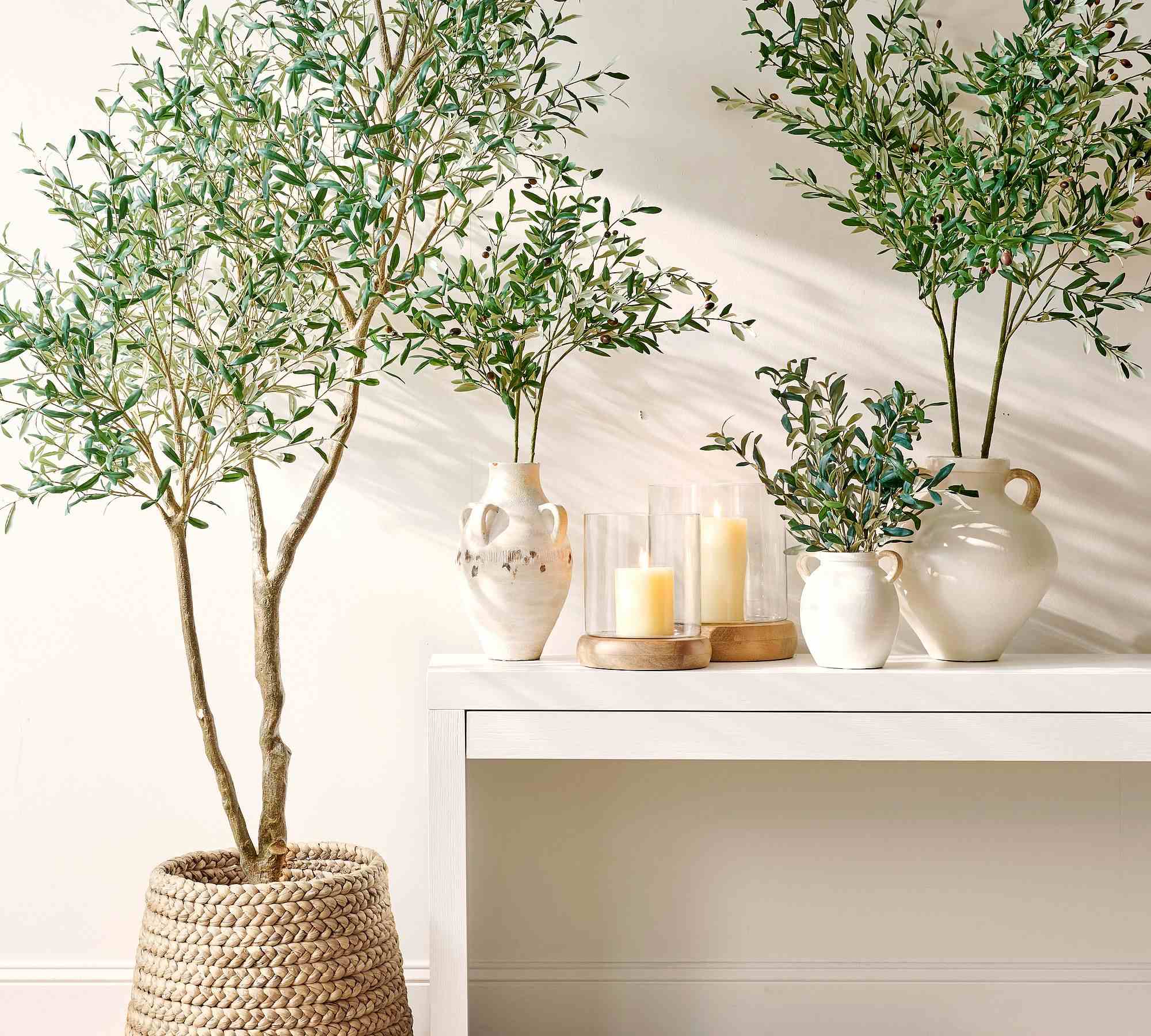 Faux Faded Olive Leaf Tree