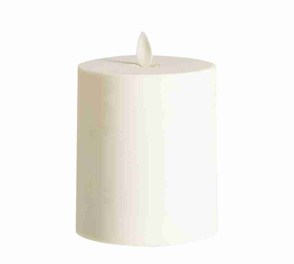 Premium Flickering Flameless Indoor/Outdoor Wax Pillar Candle, Ivory