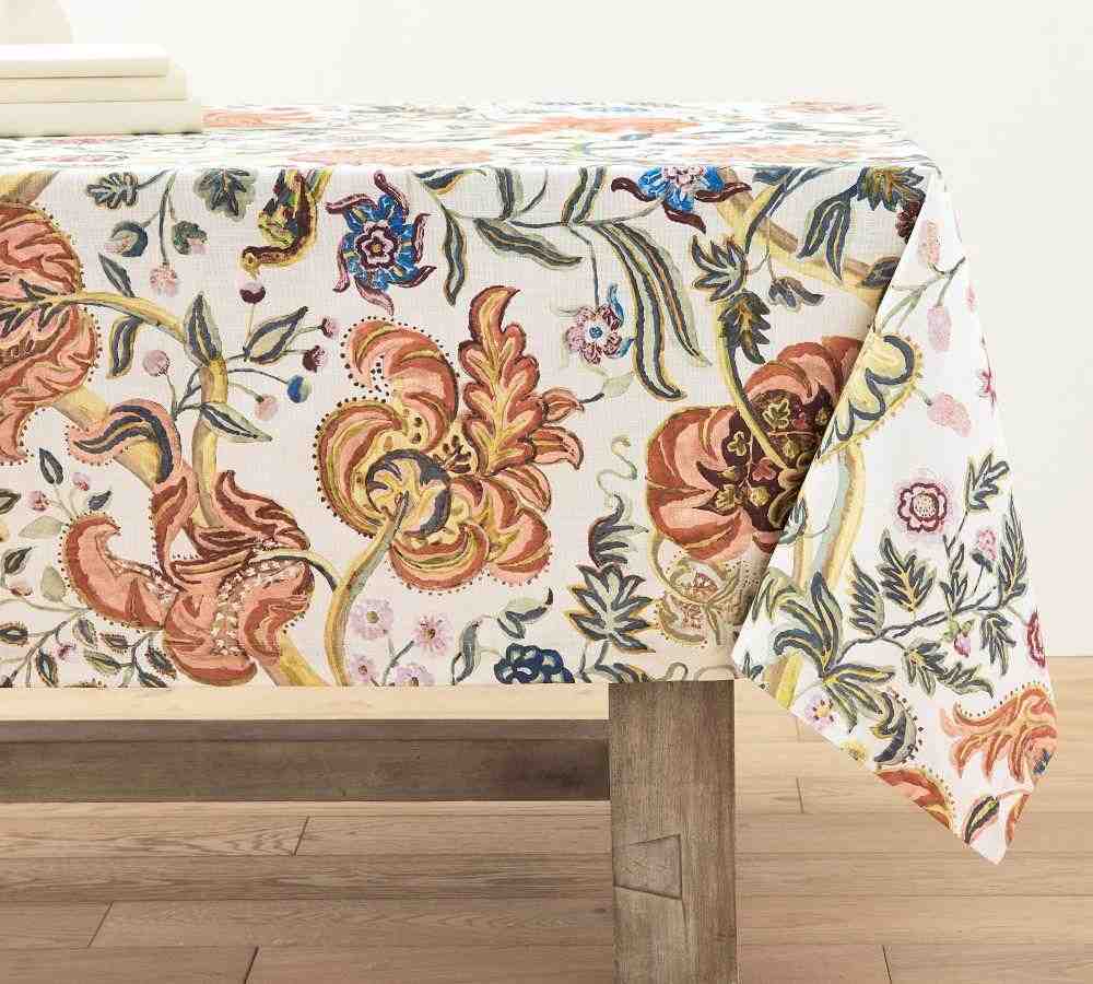 Eleanor Painted Palampore Rectangular Cotton Tablecloth