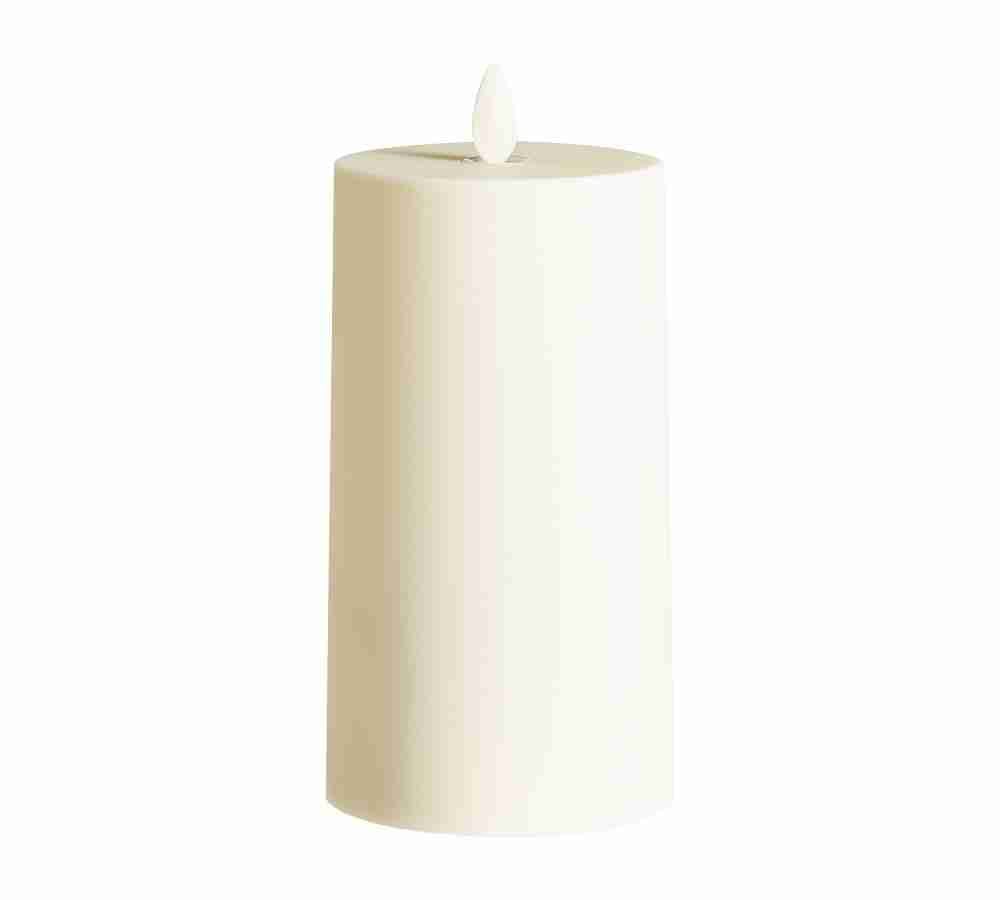 Premium Flickering Flameless Indoor/Outdoor Wax Pillar Candle, Ivory