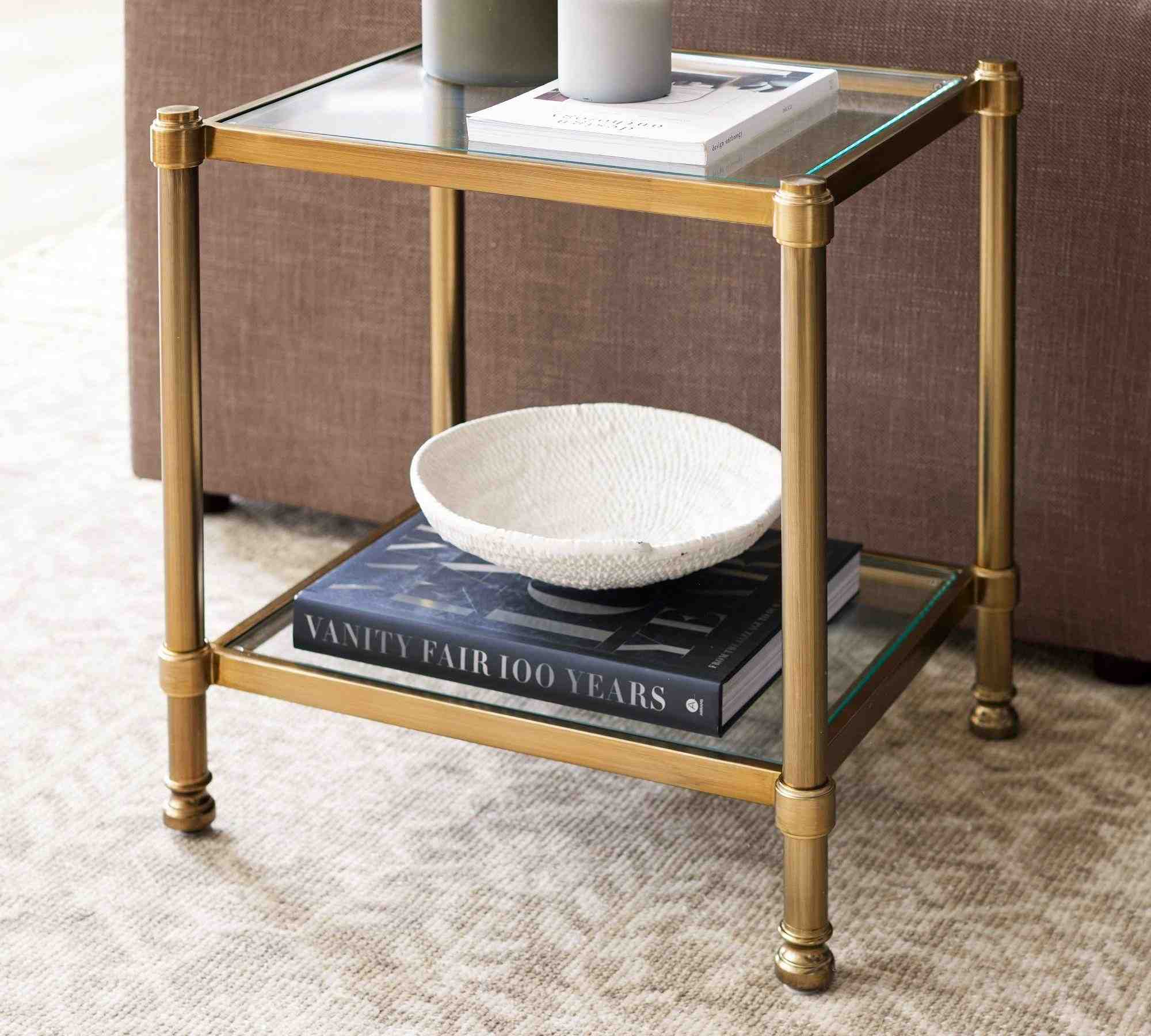 Everson Square Glass Side Table