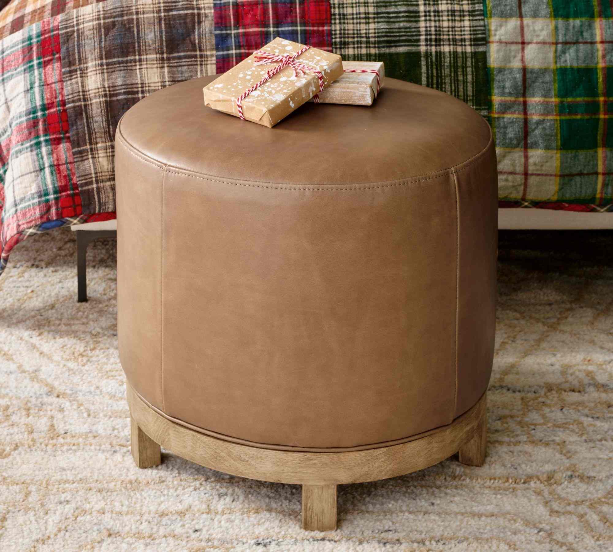 Jake Leather Swivel Stool