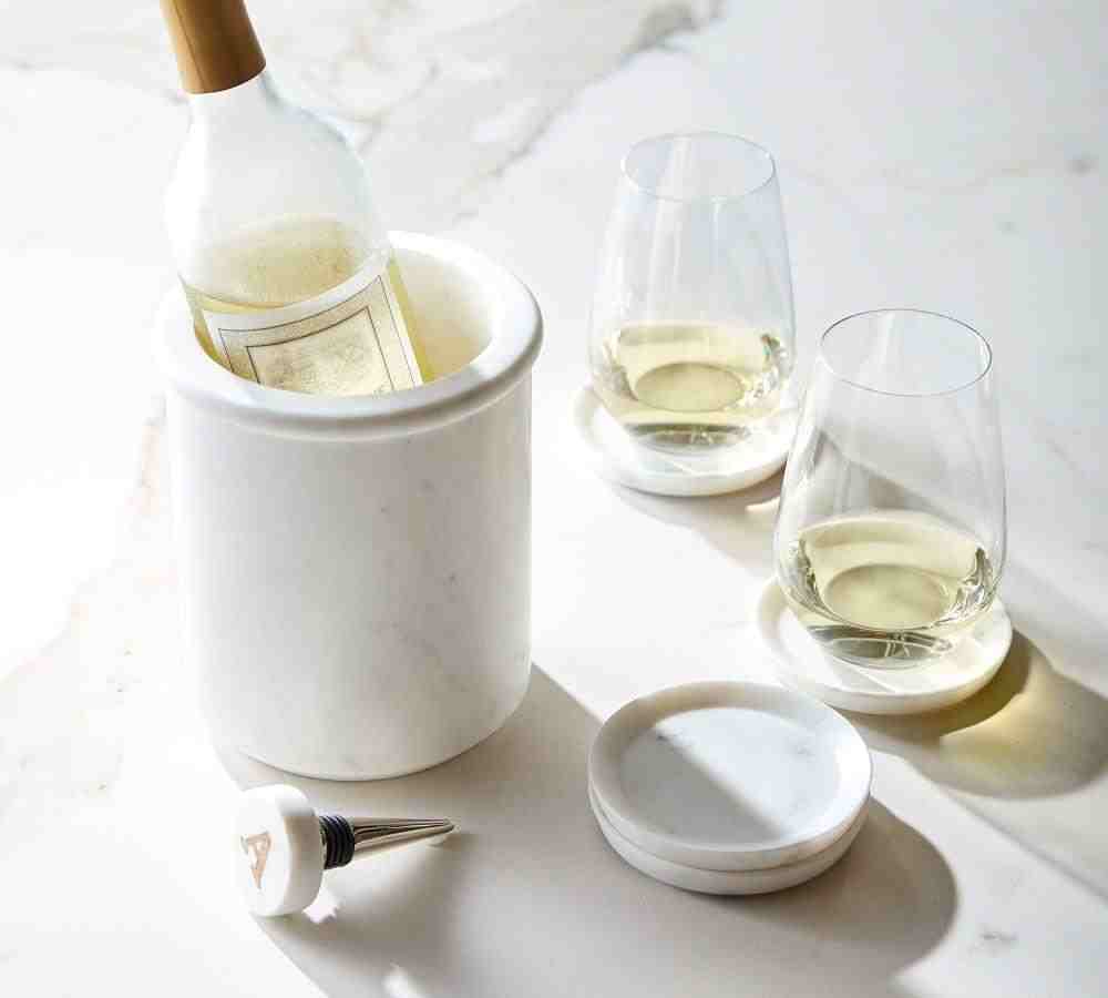 White Marble Wine Cooler
