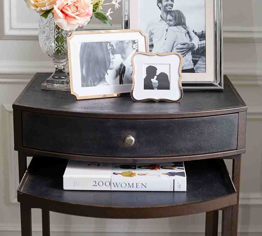 Woodrow 24" Metal Nesting Nightstand, Dark Bronze