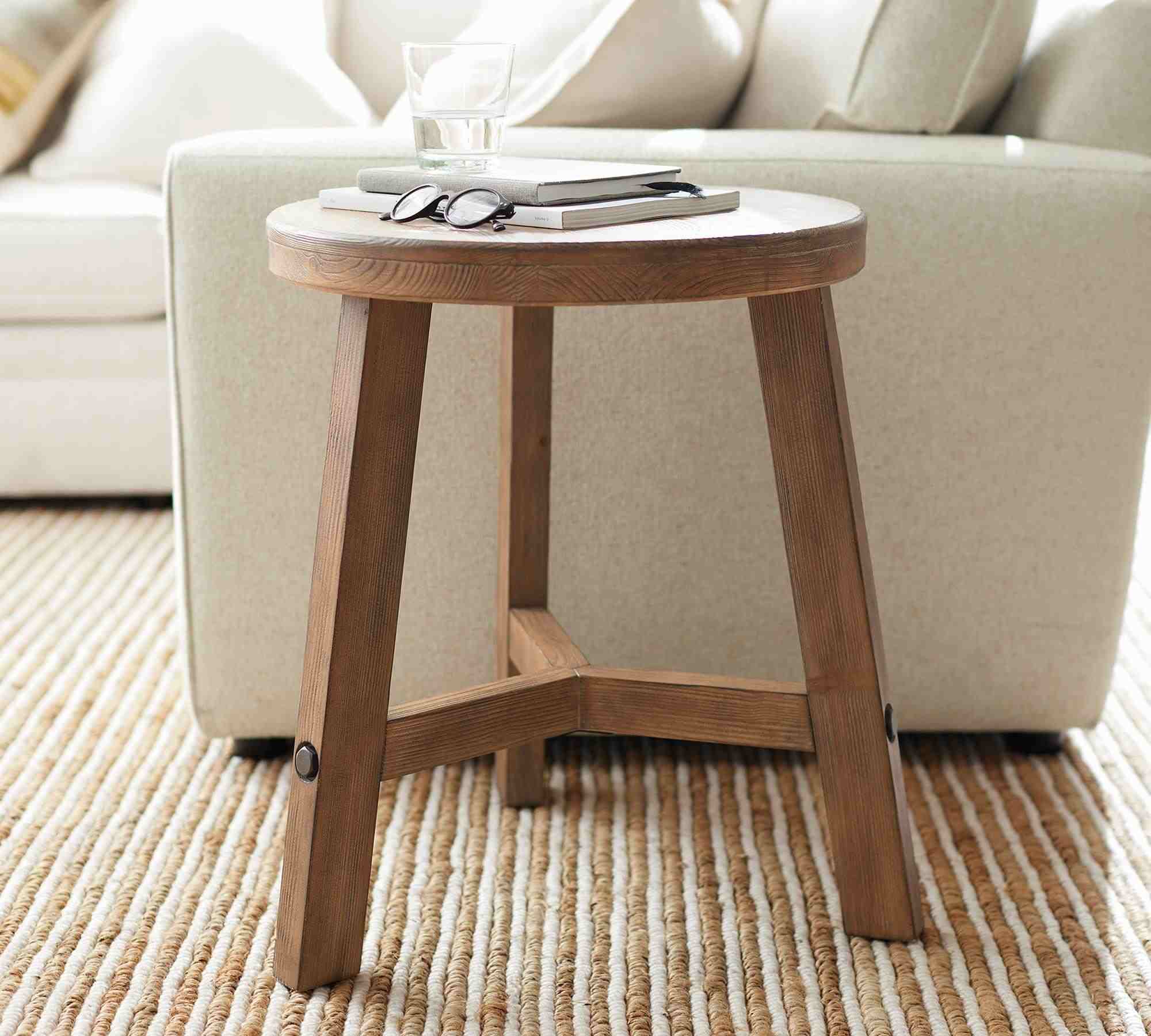 Rustic Farmhouse Round Side Table