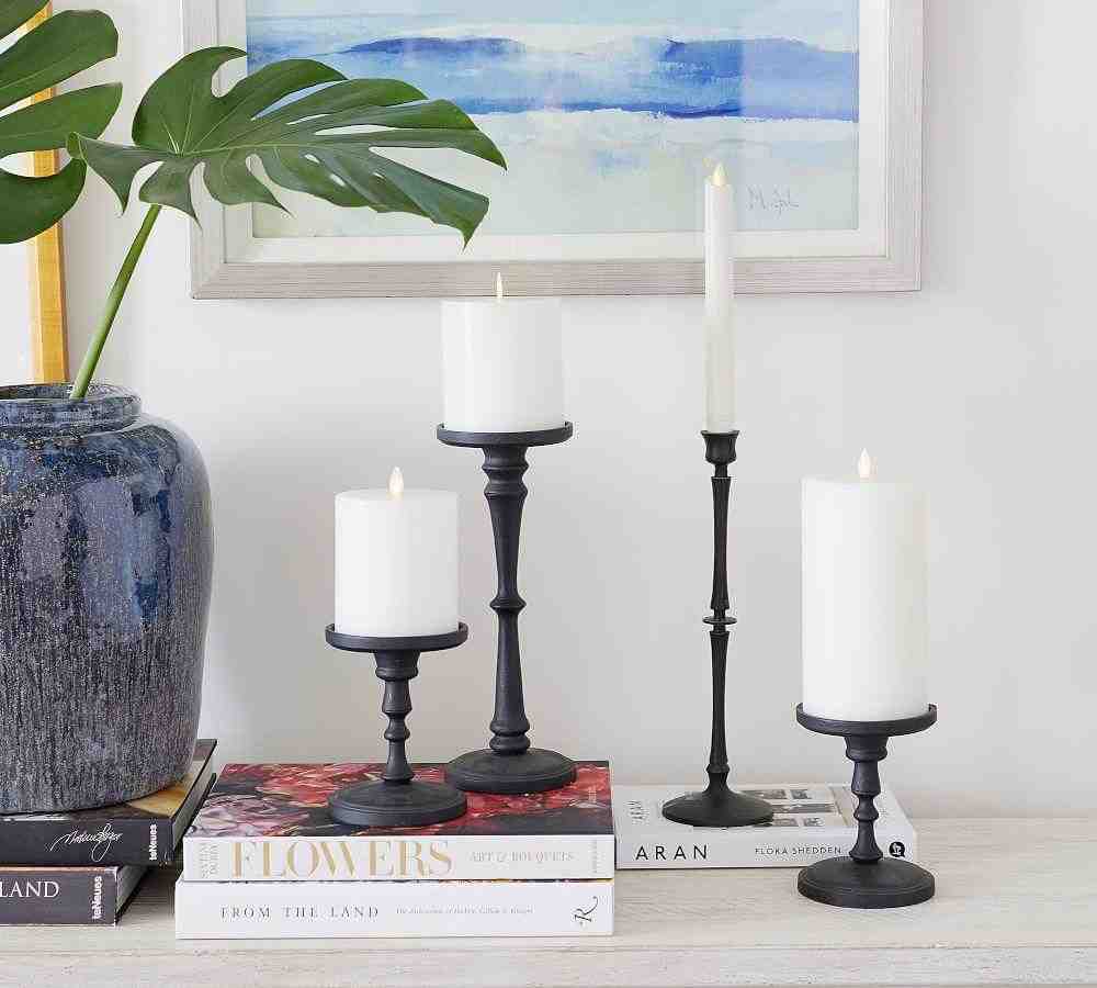 Booker Pillar Candleholders - Bronze